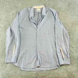 Billy Reid Light Blue Mens Standard Dress Shirt XL Cotton/Cashmere Blend